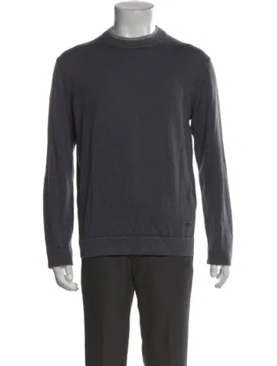 Pre-owned Zegna Sport Wool Mock Neck Polo Sweater In Blue