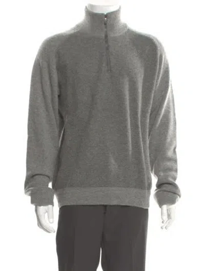Pre-owned Zegna Sport Wool Turtleneck Polo Sweater In Gray