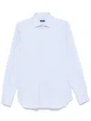 Zegna Spread-collar Long-sleeve Shirt In Blue