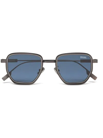 Zegna Square-frame Sunglasses In Blue