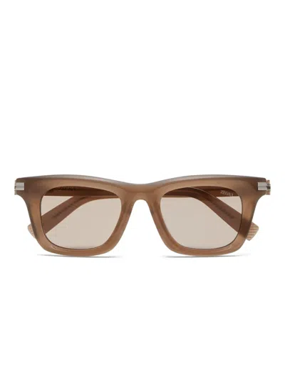 Zegna Square-frame Sunglasses In Brown