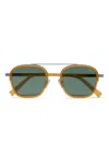 Zegna Aviator-style Silver-tone And Acetate Sunglasses In Brown