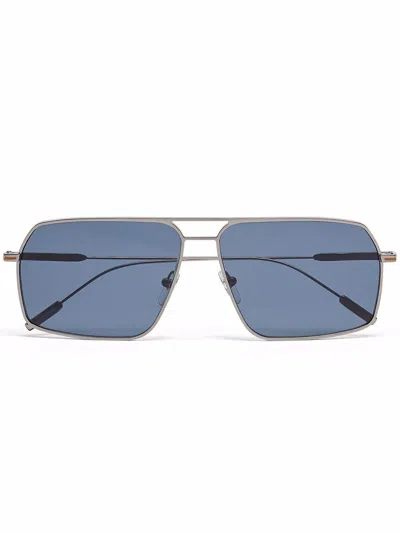 Zegna Square-frame Tinted Sunglasses In Blue