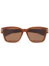 Zegna Square-frame Tinted Sunglasses In Brown