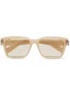 Zegna Square-frame Tinted Sunglasses In Neutrals