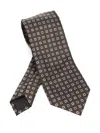 Zegna Square-pattern Tie In Brown