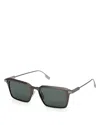Zegna Square Sunglasses, 55mm In Gunmetal/green