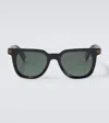 Zegna 50mm Polarized Geometric Sunglasses In Black