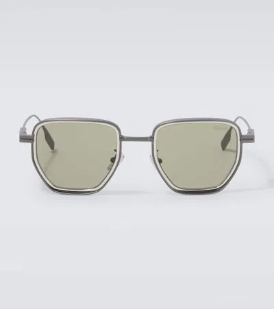 Zegna Square Sunglasses In Black