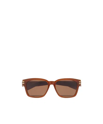 Zegna Square Sunglasses In Brown