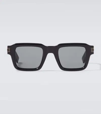Zegna Rectangular Frame Sunglasses In Black