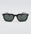 Zegna 54mm Polarized Rectangular Sunglasses In Black