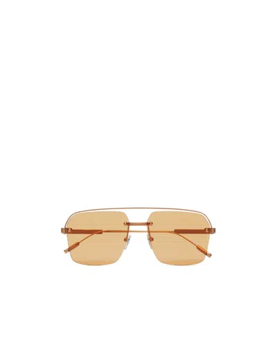 Zegna Square Sunglasses In Yellow