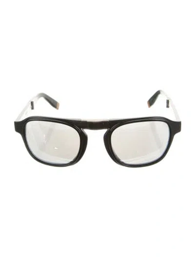 Pre-owned Zegna Square Tinted Sunglasses In Black