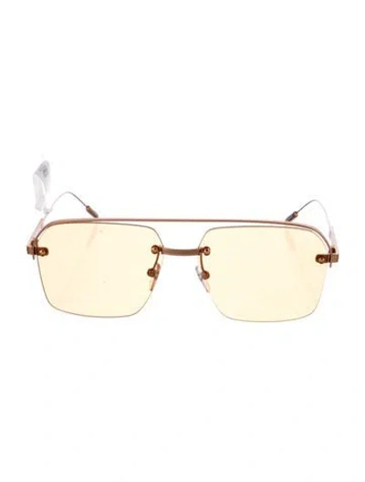 Pre-owned Zegna Square Tinted Sunglasses W/ Tags In Orange