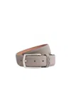 Zegna Square-tip Buckled Belt In Gray
