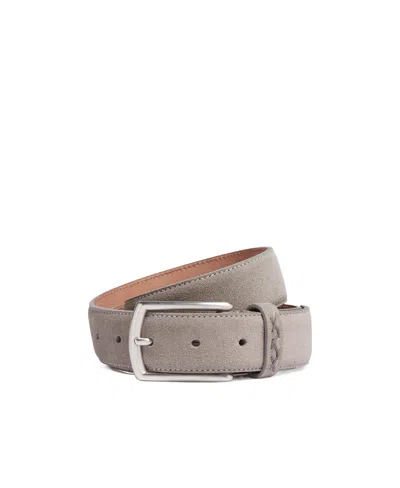 Zegna Square-tip Buckled Belt In Gray