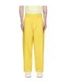 Zegna Yellow Paneled Trousers In Yellow