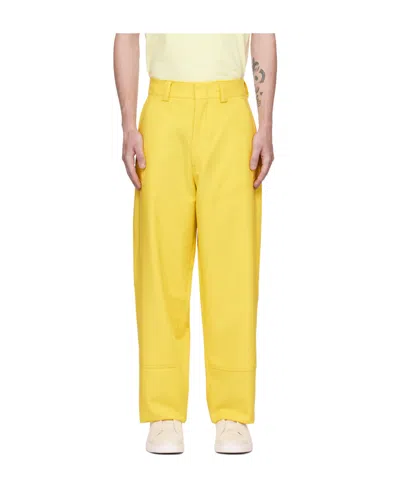 Zegna Yellow Paneled Trousers In 587097a5 Lemonade