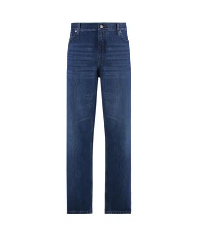 Zegna Straight Jeans In Blue