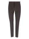 Zegna Straight-leg Brown Chinos With Hook And Zip Closure