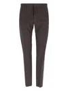 Zegna Straight-leg Brown Chinos With Hook And Zip Closure
