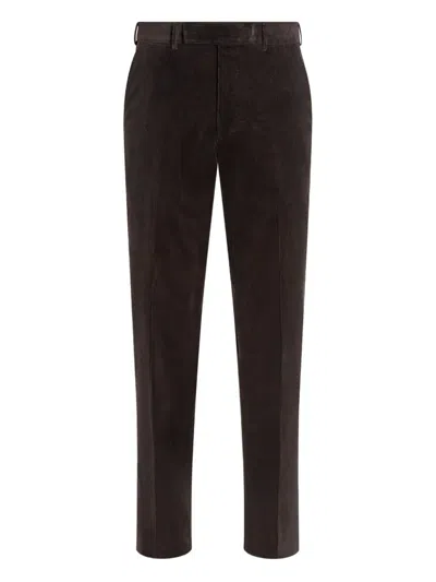 Zegna Straight-leg Corduroy Trousers In Brown