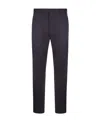 Zegna Tapered Pleated Cotton And Linen-blend Twill Trousers In Black