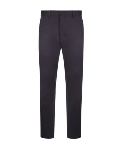 Zegna Tapered Pleated Cotton And Linen-blend Twill Trousers In Blue