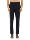Zegna Tailored Trousers With Side And Back Pockets In Blue