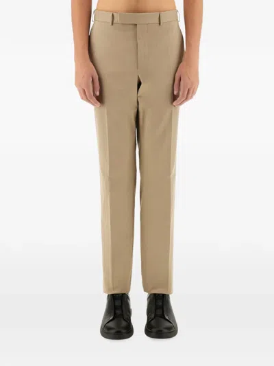 Zegna Straight Leg Trousers In Brown