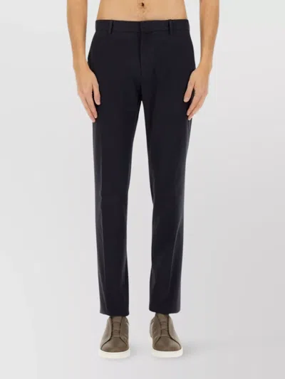 ZEGNA STRAIGHT LEG TROUSERS WITH BELT LOOPS