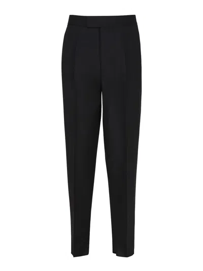 Zegna Straight Tailored Trousers In Black