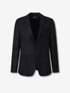 Zegna Straight Wool Jacket In Gray