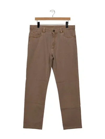 Pre-owned Zegna Straight-leg Jeans In Brown