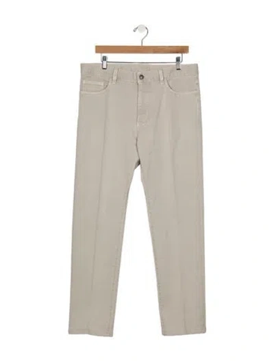 Pre-owned Zegna Straight-leg Jeans In Neutral