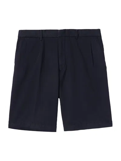 Zegna Straight-leg Pleated Shorts Navy