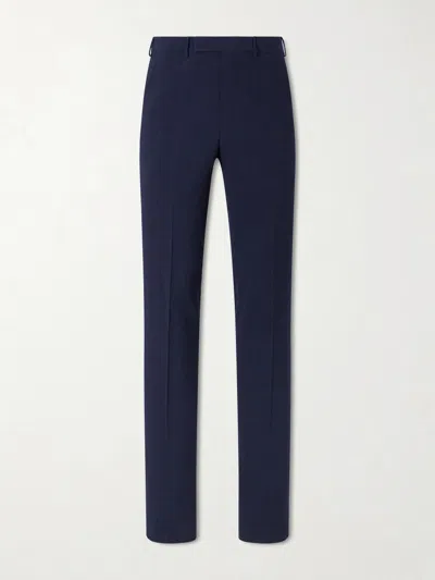 Zegna Oasi Lino Staight Leg Trousers In Animal Print