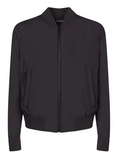 Zegna Stratos Bomber Jacket In Brown