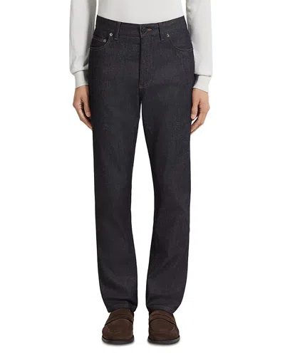 Zegna Stretch Cotton & Cashmere Roccia Jeans In Black