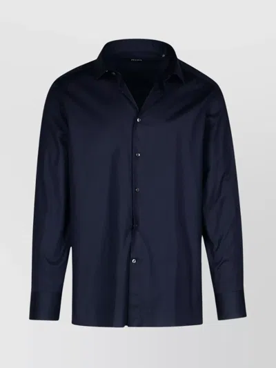 Zegna Men's Cashmere Jersey Sport Shirt In Blue