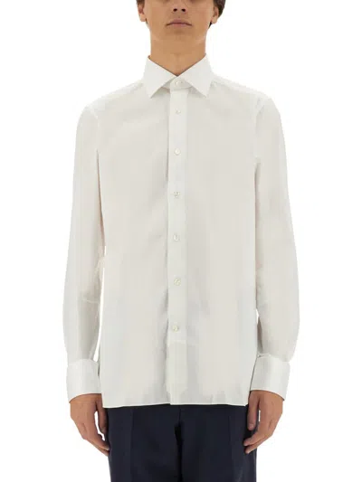 Zegna Stretch Cotton Shirt In White