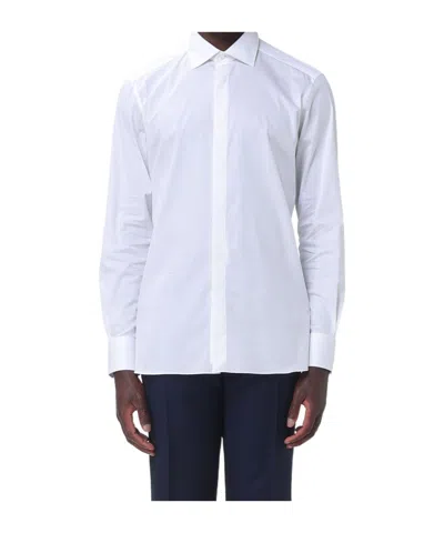 Zegna Stretch-popeline Shirt In White