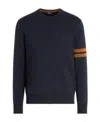 Zegna Crewneck Sweater With Ribbed Cuffs And Hem In Black