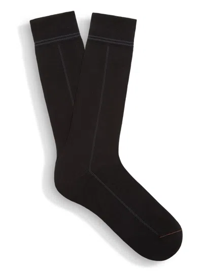 Zegna Stripe-detail Socks In Black