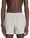 Zegna Pinstripe Swim Trunks In Light Beige
