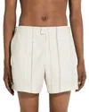 Zegna Stripe Regular Fit Swim Trunks In Light Beige