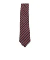 Zegna Striped Pattern Pointed Tip Ties In Red