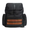 Zegna Stripe-trim Backpack In Black