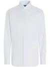Zegna Structured Centoventimila Cotton Shirt In Blue
